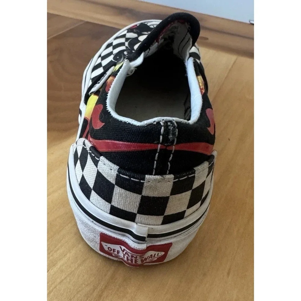 Vans X Disney Mickey & Minnie Sneaker Flames Slip On Classic Skate Kids Size 1.5